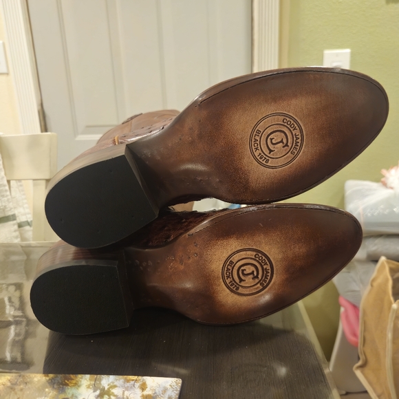 Cody James Black 1978 Chapman Full-Quill Ostrich Western Boot Medium Toe Size 10 - Picture 8 of 9